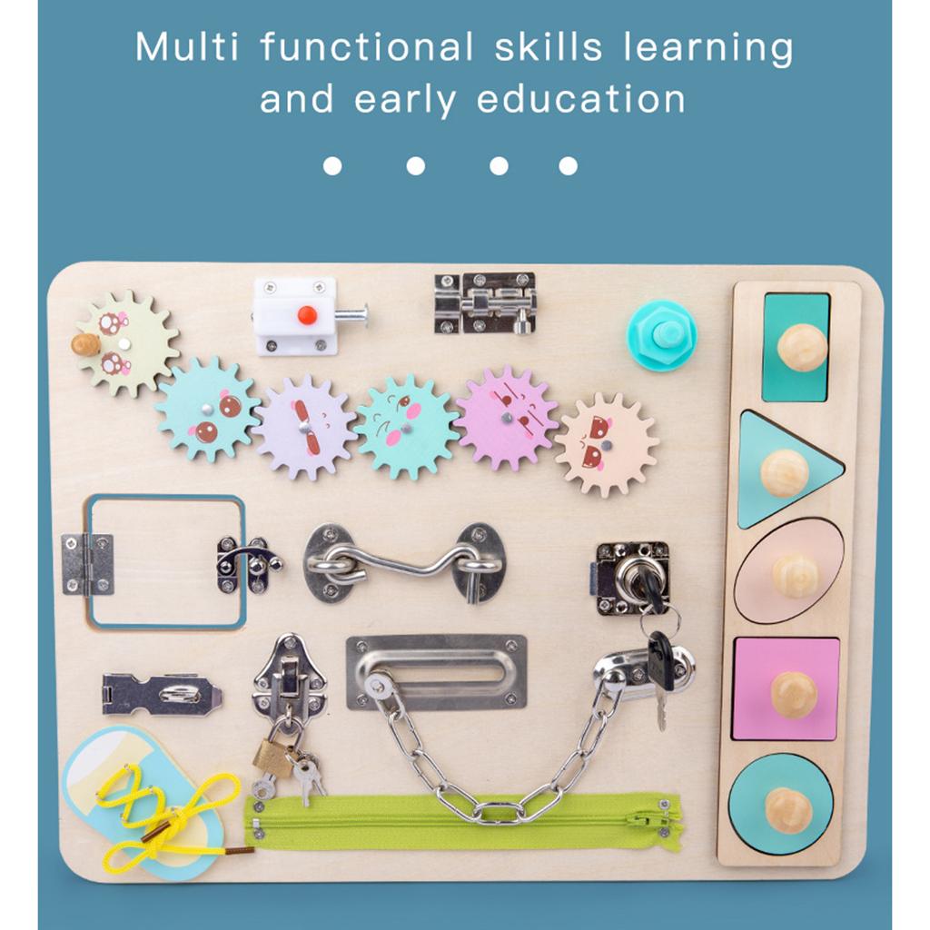 Papan Aktivitas untuk Balita,  - Montessori Wooden Busy Board Toddler ulasan dan harga
