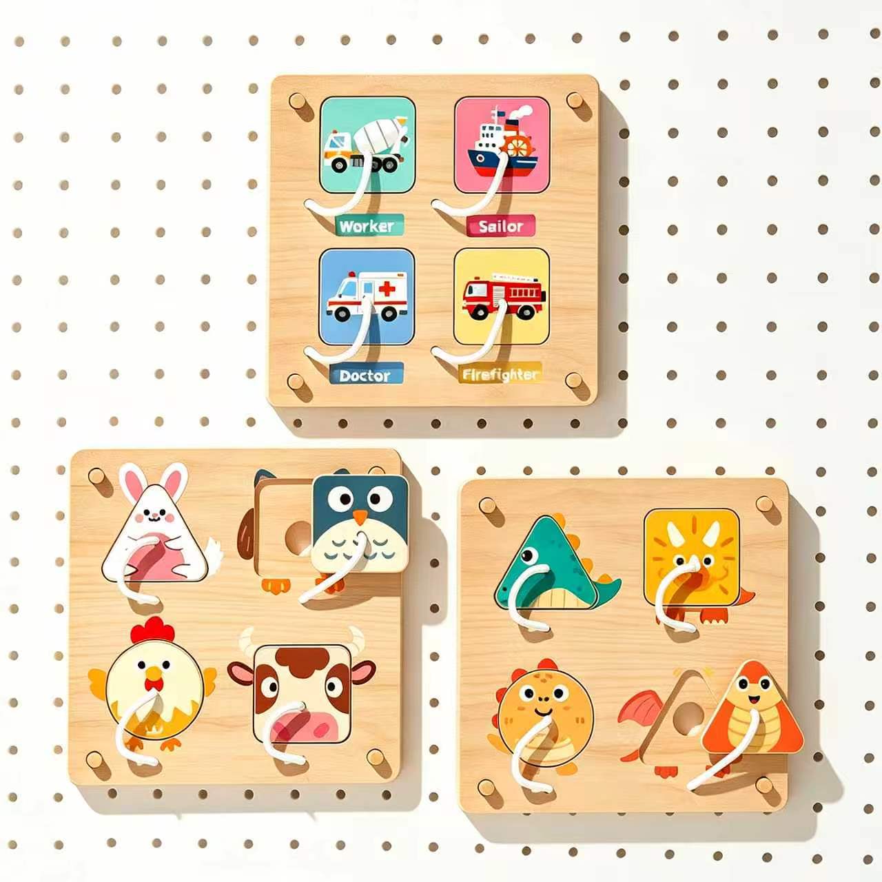 Papan Aktivitas Kayu Montessor - Montessori Wooden Busy Board Toddler ulasan dan harga